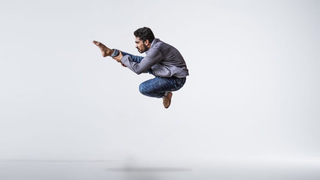 Leaping dancer man