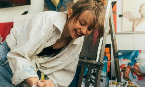 Creativity woman painting