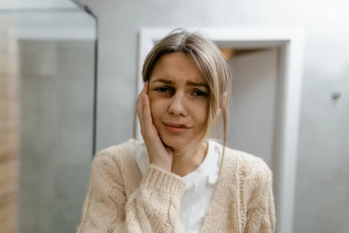 Close up shot of sad woman